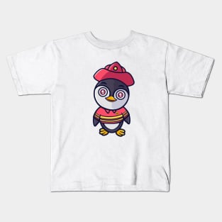 Little Penguin Firefighter Kids T-Shirt